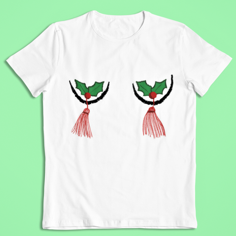 Nature's Nipple Tassels T-Shirt White / XXXL